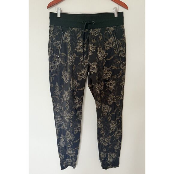 Athleta Trekkie North  Terra Firma Olive Green Floral Printed Jogger Sz 10 - Picture 2 of 9